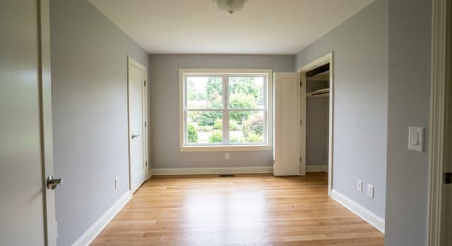 An empty, clean bedroom ready for furniture